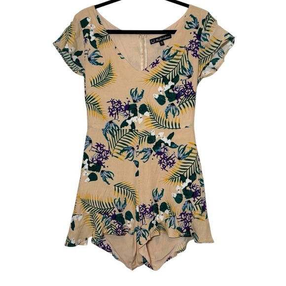 For Love and Lemons Romper Size Medium Yellow Floral Print - Picture 1 of 16